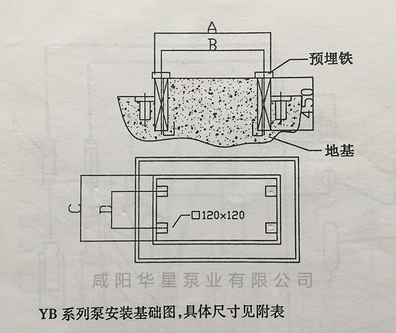 壓濾機(jī)專用柱塞泵安裝基礎(chǔ)圖